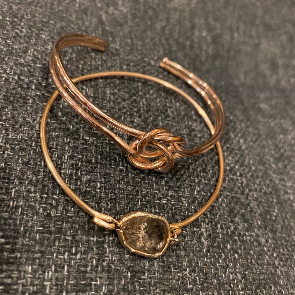 Rose Gold Costume Jewelry Bracelet Pair